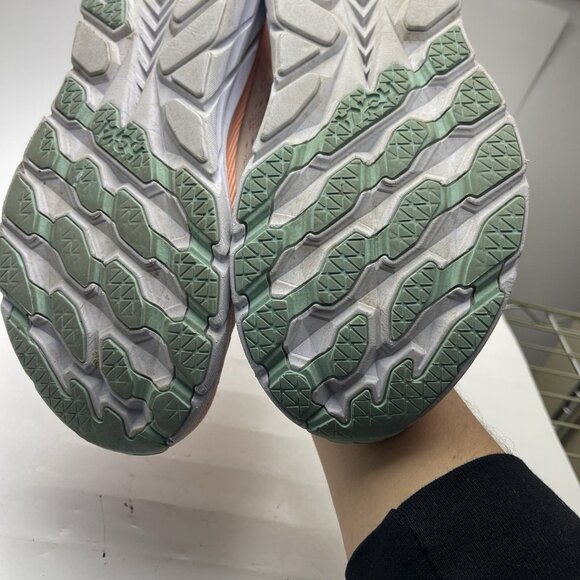 Hoka One One Peach and Gray Athletic Shoes - Picture 11 of 15